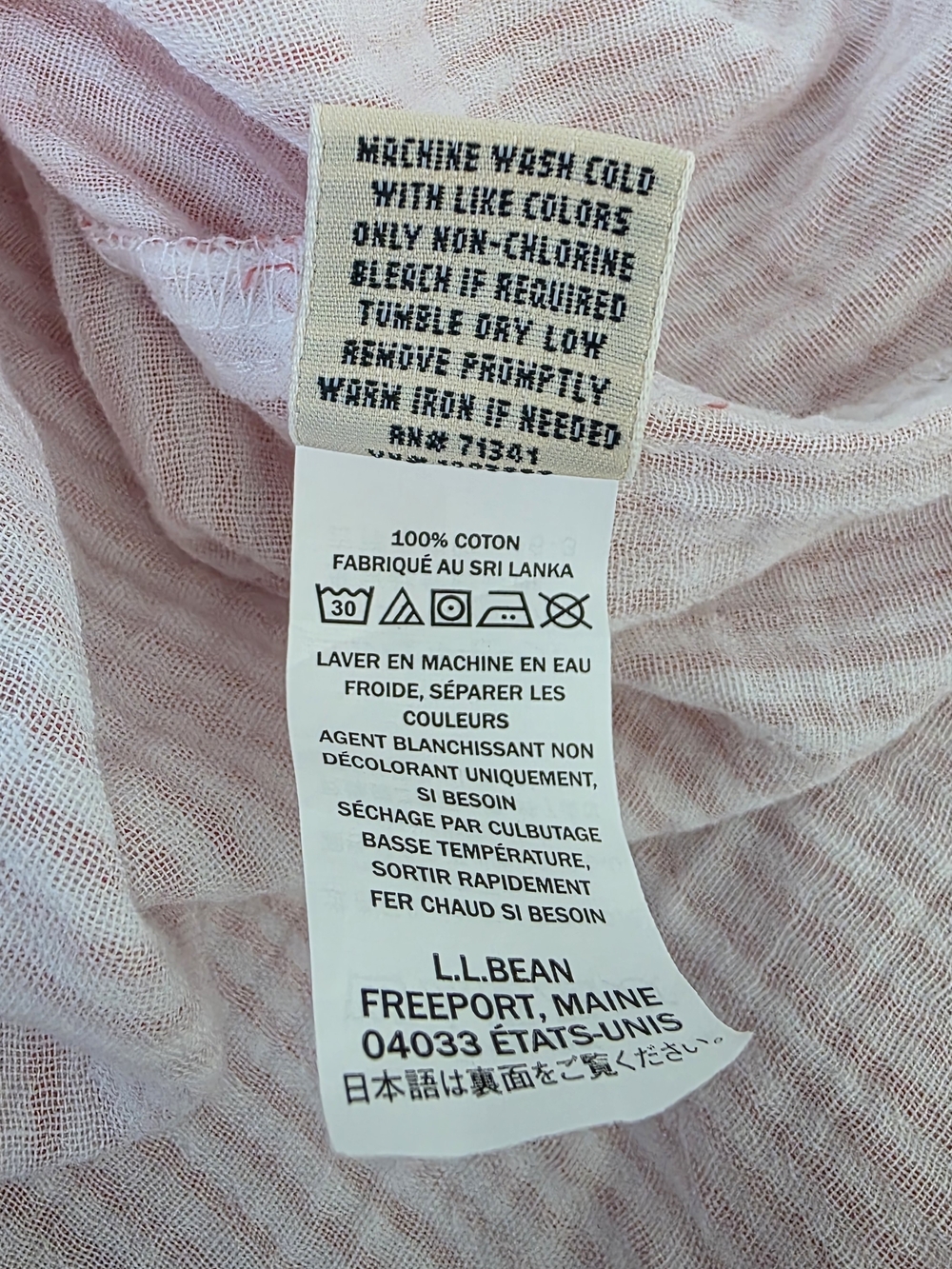LL Bean Striped Sleeveless Pink & White Cotton Shirt Dress Womens Size XSmall - Picture 10 of 12